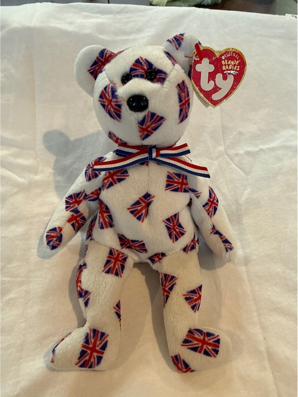 Ty Beanie Babies Jack Bear with Union Jack Flags